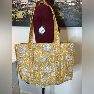 Summer Yellow Floral Tote Bag